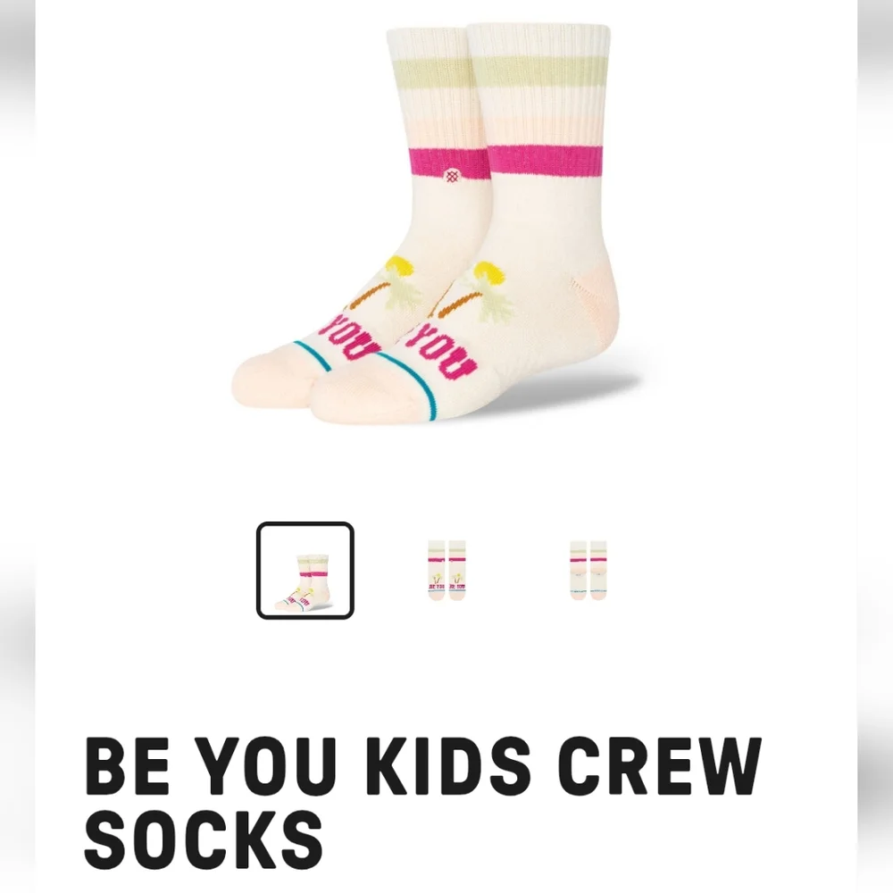 NWT Kid's Be You Wade Collection Stance Crew Socks